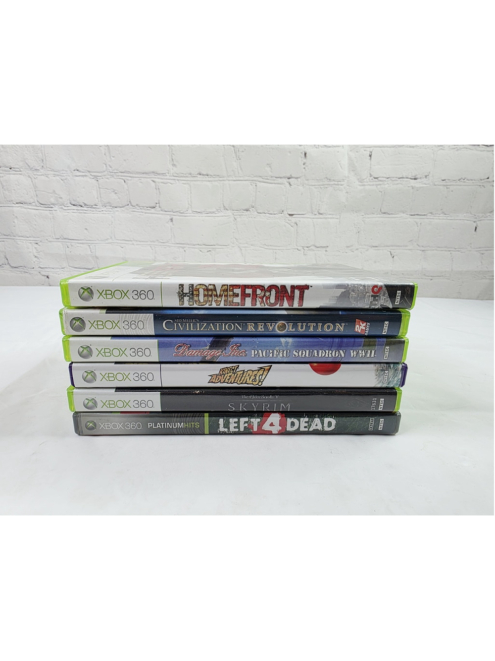 Lot Of 6 Xbox 360 Games Skyrim, Home Front, Left 4 Dead, Kinect Adventures